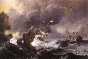 BACKHUYSEN, Ludolf Ships in Distress off a Rocky Coast oil painting artist